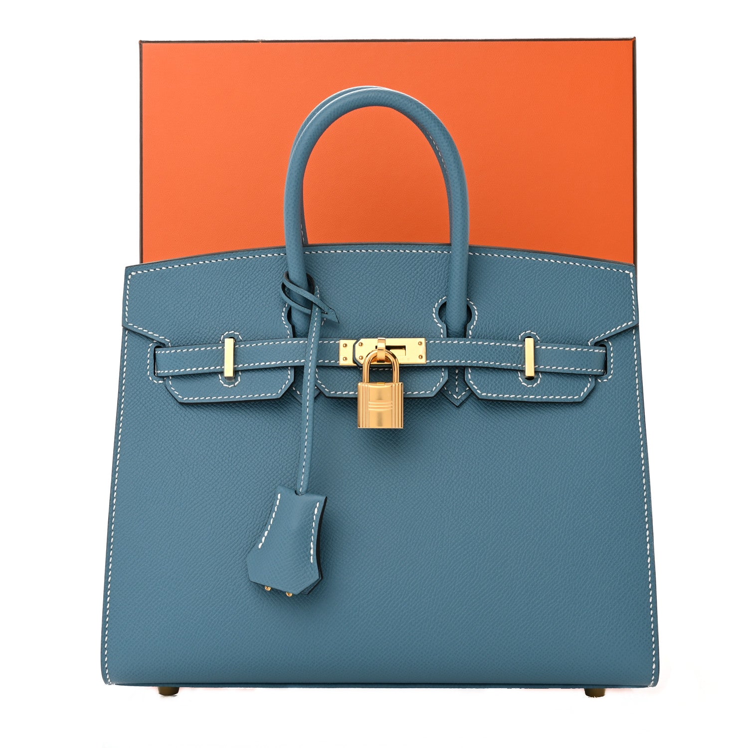 Hermes Epsom Birkin Sellier 25 New Blue Jean 10 of 10