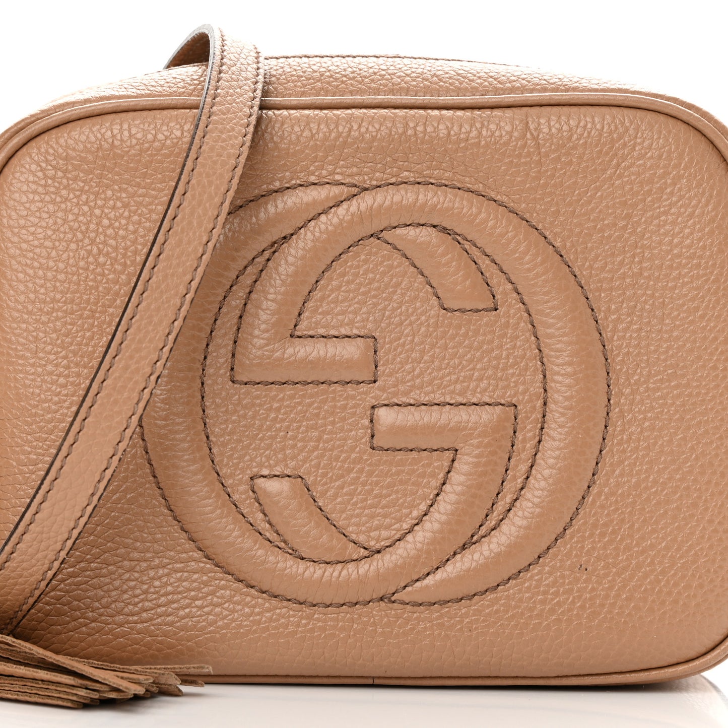 Pebbled Calfskin Small Soho Disco Bag Camelia