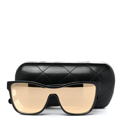 Chanel Acetate Logo Shield Sunglasses 5418 Black 9 of 9
