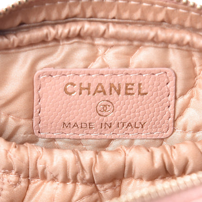 Chanel Caviar Camellia Embossed Small Cosmetic Case Nude 6 of 9