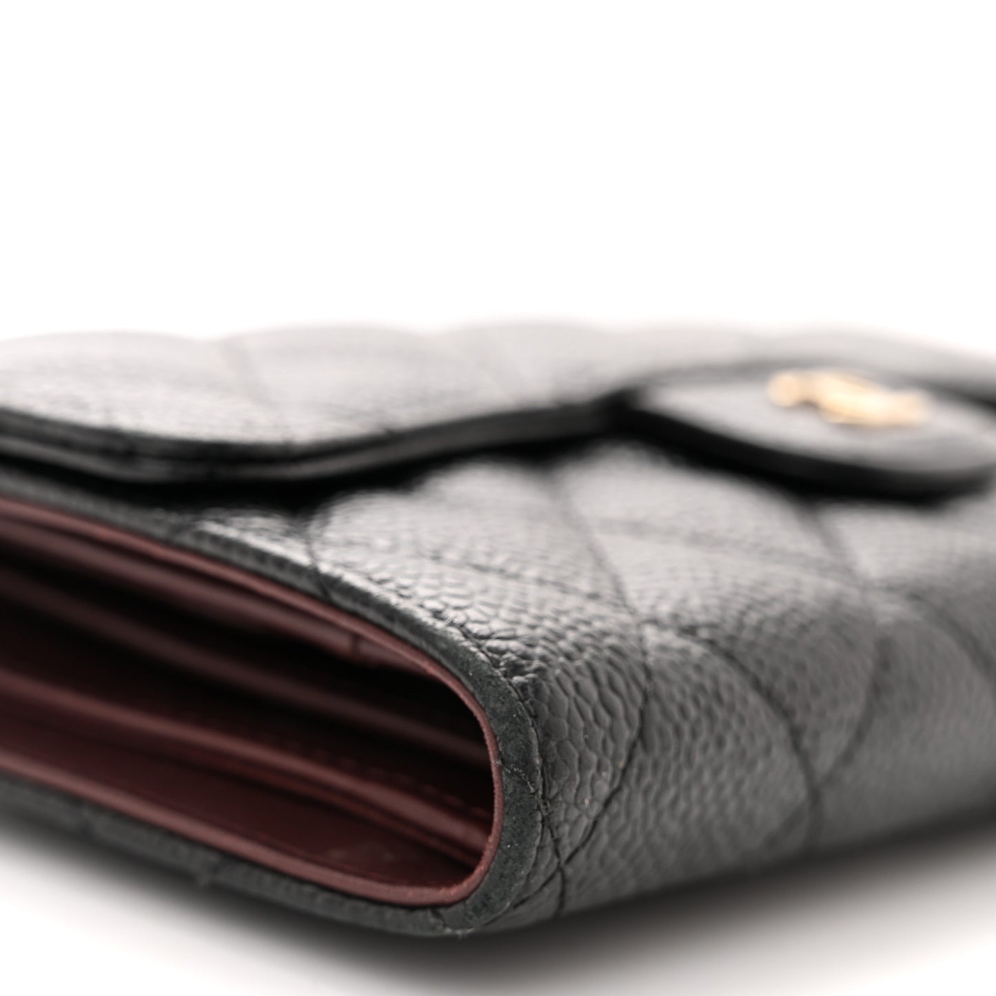 Caviar Quilted Large Flap Wallet Black