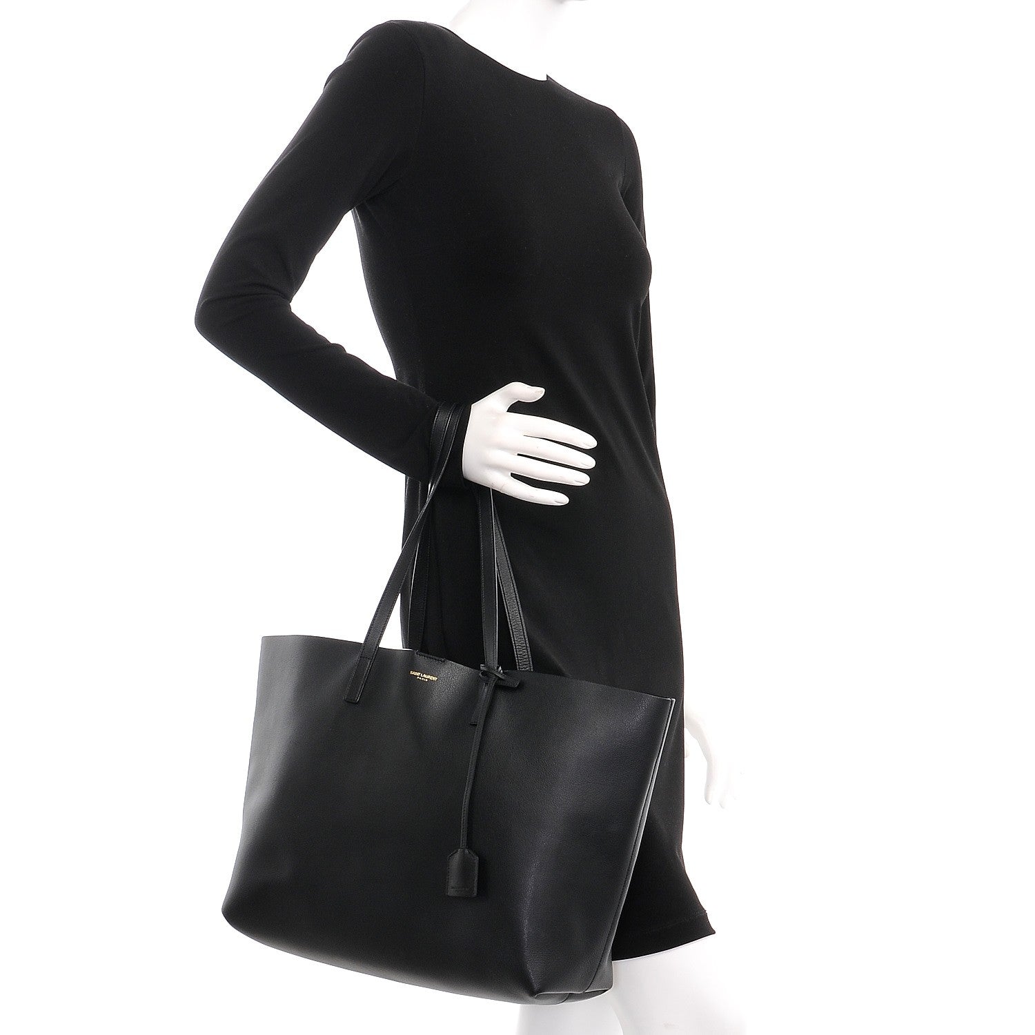 Saint Laurent Calfskin Large Shopping Tote Black 2 of 8