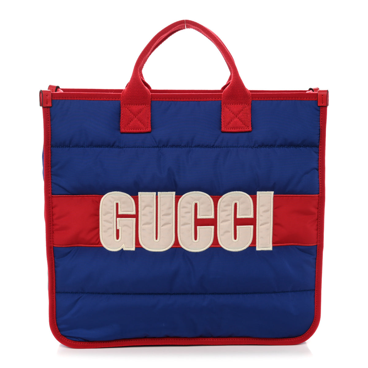 Gucci Nylon Embroidered Childrens Tote Red Blue 1 of 10