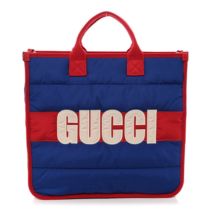 Gucci Nylon Embroidered Childrens Tote Red Blue 1 of 10