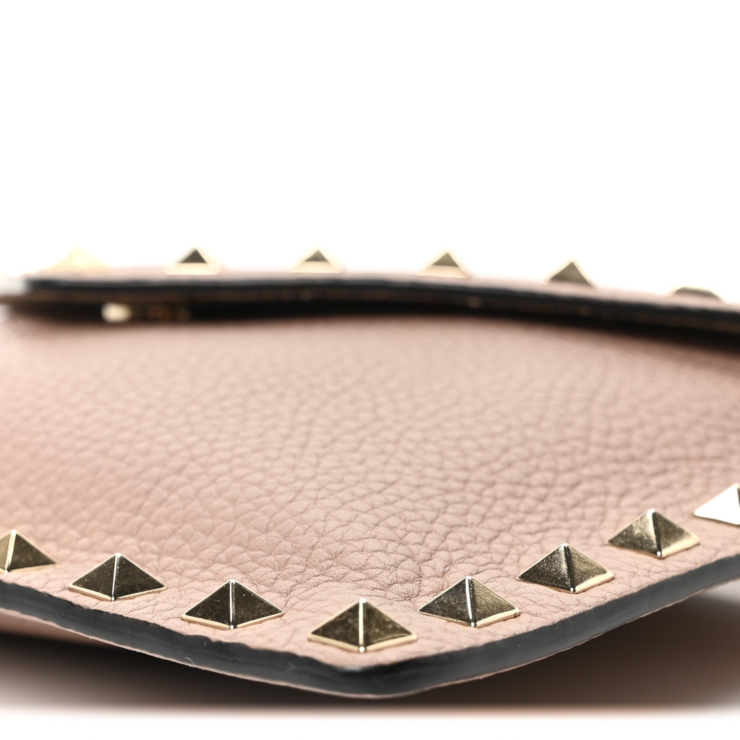 Valentino Garavani Pebbled Calfskin Medium Rockstud Envelope Flat Wristlet Pouch  Poudre 9 of 9