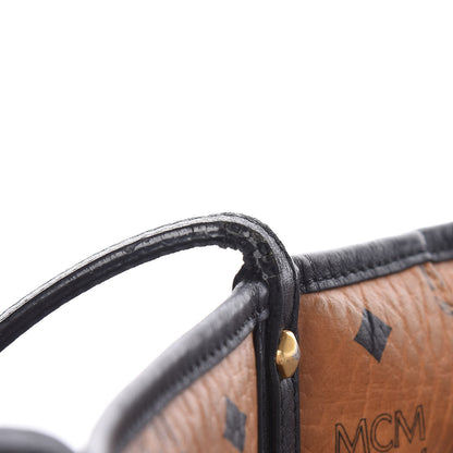 MCM Visetos Medium Anya Shopping Tote Cognac Black 33 of 37
