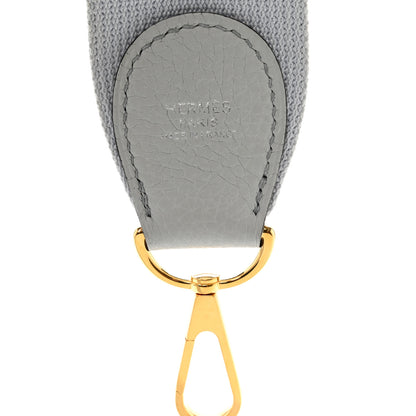 Hermes Toile Taurillon Clemence Shoulder Strap Bleu Lin 3 of 3