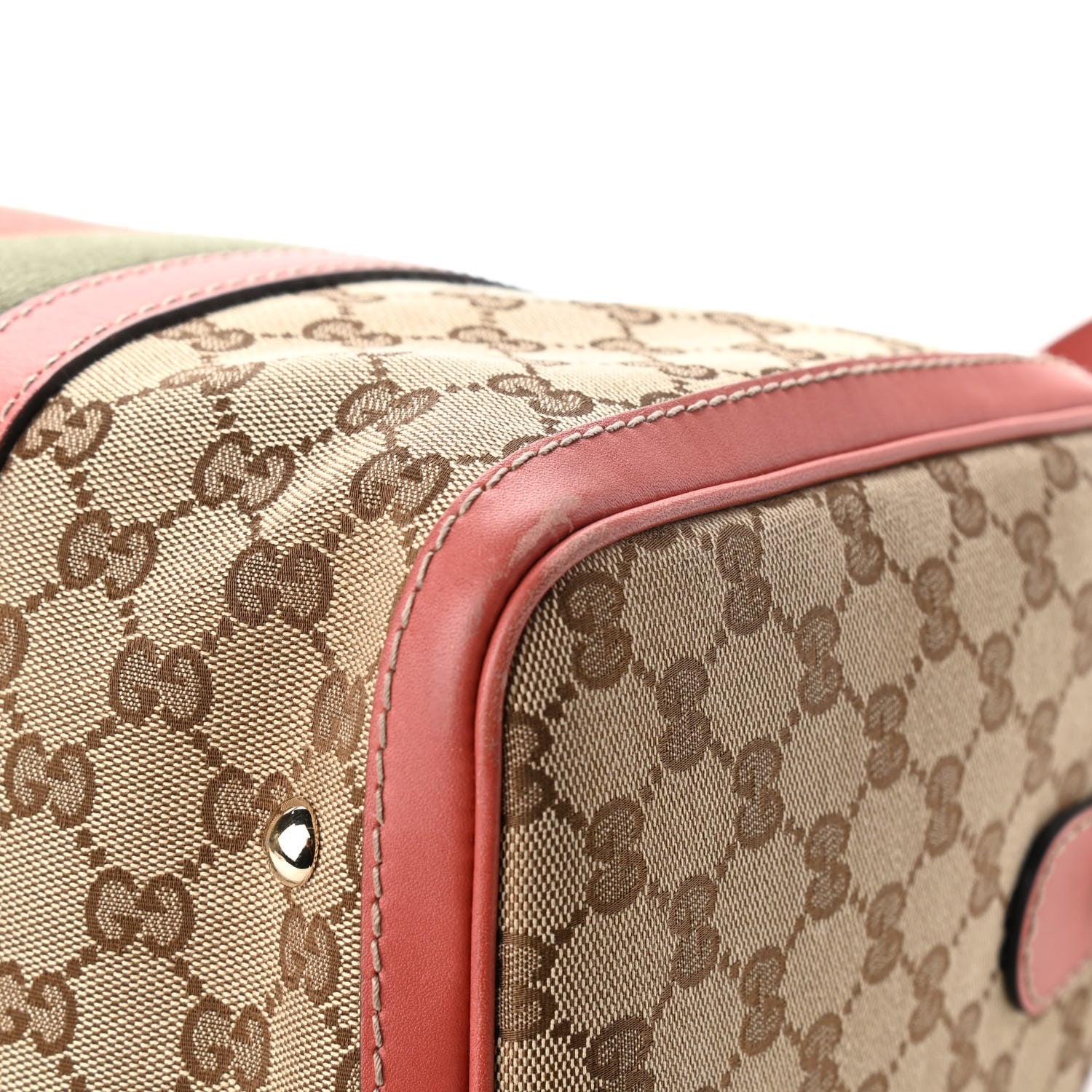 Gucci Monogram Vintage Web Medium Boston Pink 7 of 16