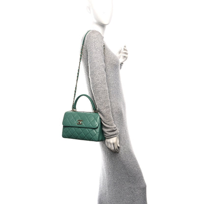 Chanel Lambskin Quilted Small Trendy CC Flap Dual Handle Bag Light Green 2 of 11