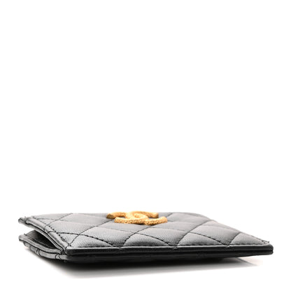 Chanel Lambskin Quilted Studded CC Zip Card Holder Black 4 of 7