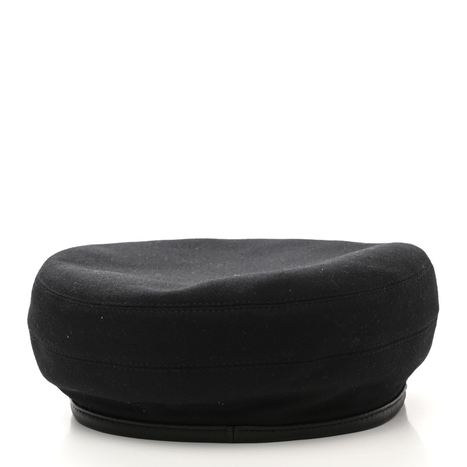 Hermes Cashmere Lambskin Saint Honore Beret 57 Black 4 of 8