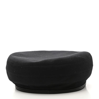 Hermes Cashmere Lambskin Saint Honore Beret 57 Black 4 of 8