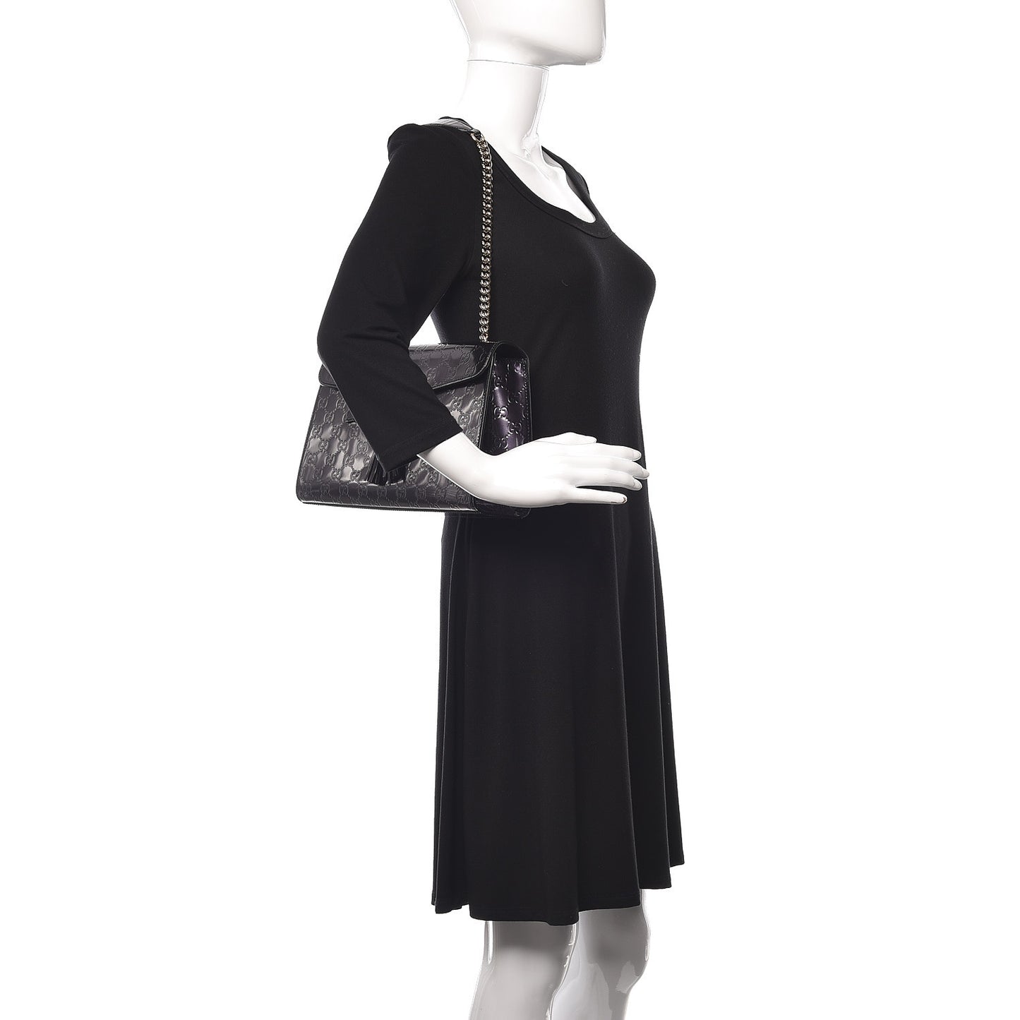 Shine Guccissima Medium Emily Chain Shoulder Bag Melanzana