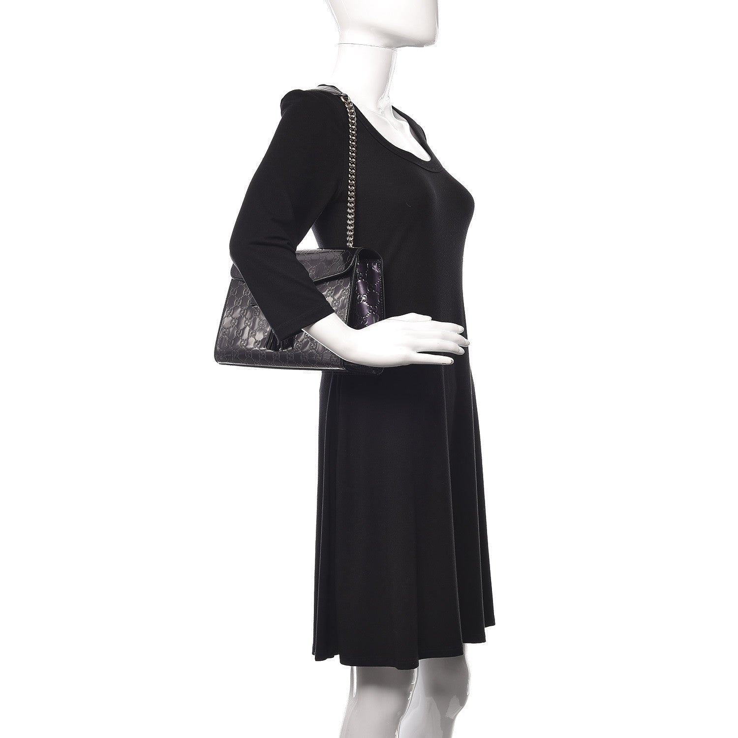 Gucci Shine Guccissima Medium Emily Chain Shoulder Bag Melanzana 2 of 14