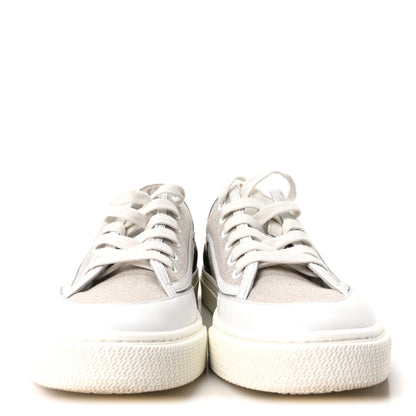 Hermes Canvas Calfskin Get Sneakers 39.5 Prunoir White 3 of 9