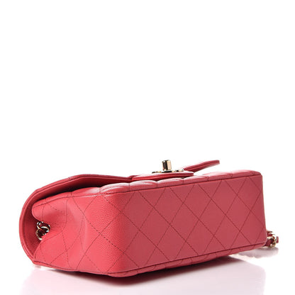 Chanel Caviar Quilted Mini Rectangular Flap Dark Pink 4 of 8