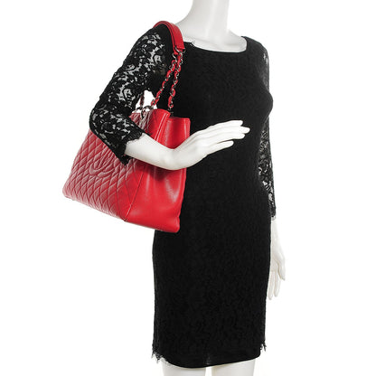 Chanel Caviar Quilted XL Grand Shopping Tote GST Red 2 of 7