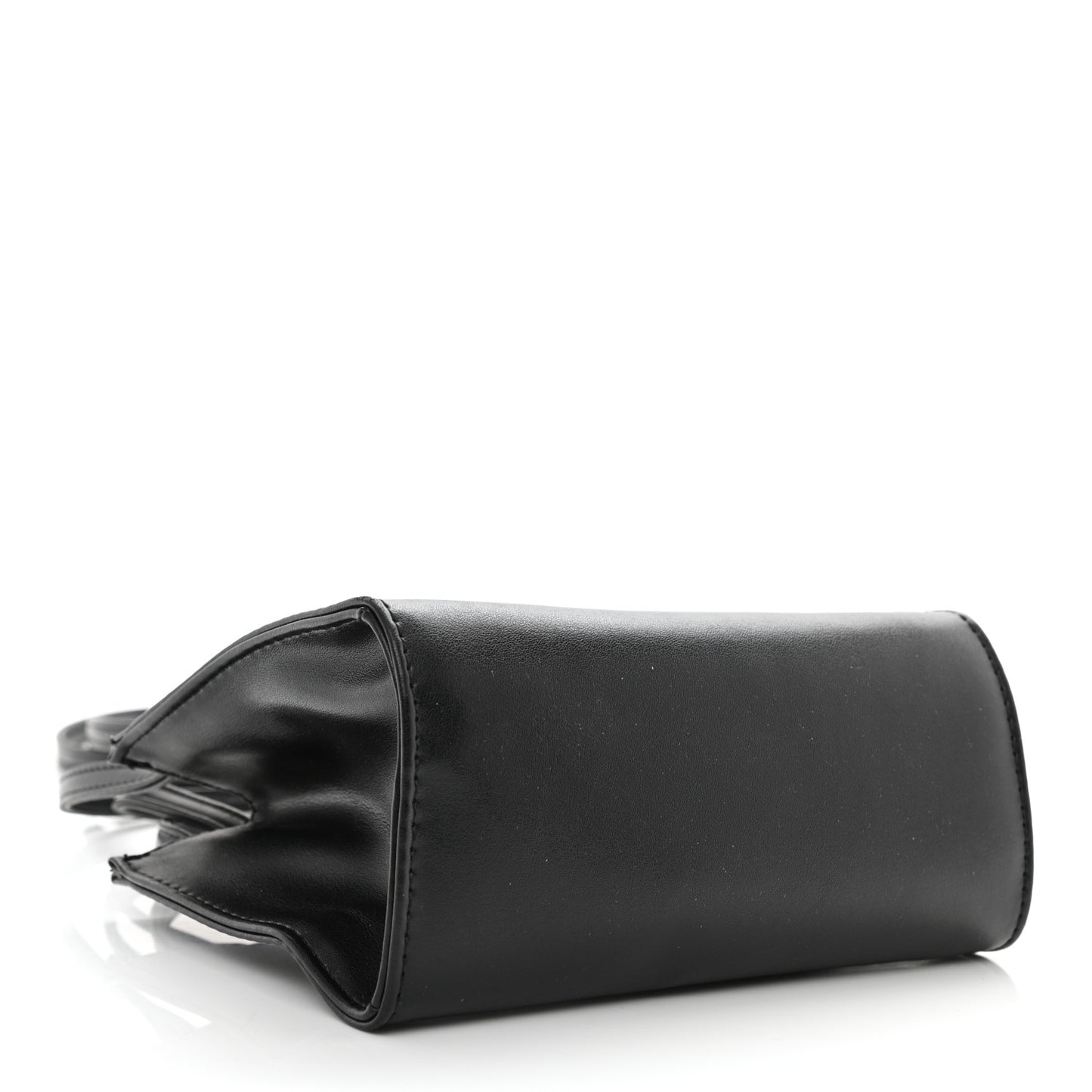 Vegan Leather Small Shopping Bag Black