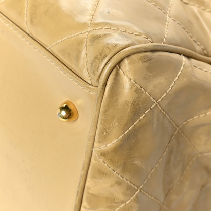 Chanel Vinyl Stitched XL Weekender Beige 12 of 15