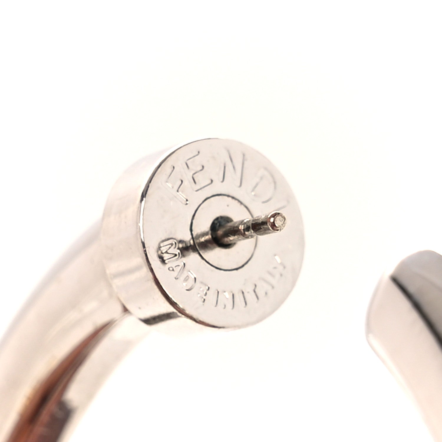 Fendi Metal FF Hoop Earrings Gold Silver 5 of 7