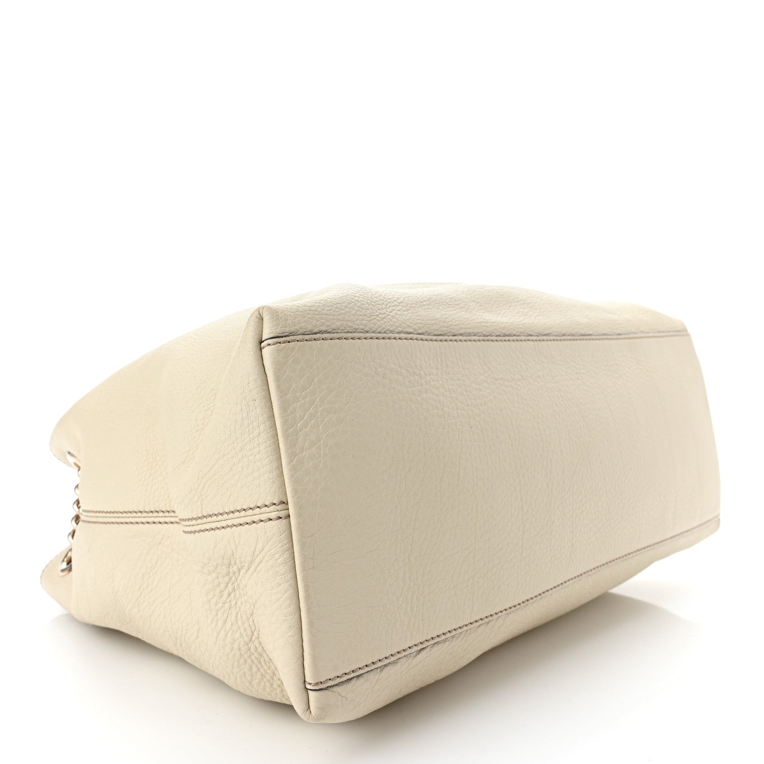 Gucci Pebbled Calfskin Medium Soho Chain Shoulder Bag Off White 3 of 9