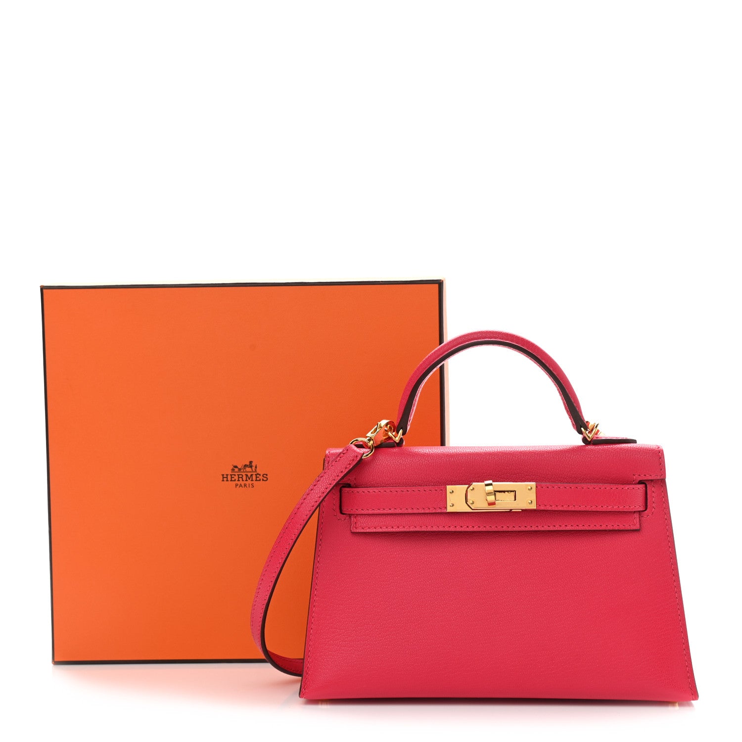 Hermes Chevre Mysore Mini Kelly Sellier 20 Rose Extreme 11 of 11