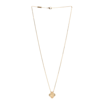 Van Cleef & Arpels 18K Yellow Gold Guilloche Vintage Alhambra Pendant Necklace 3 of 5