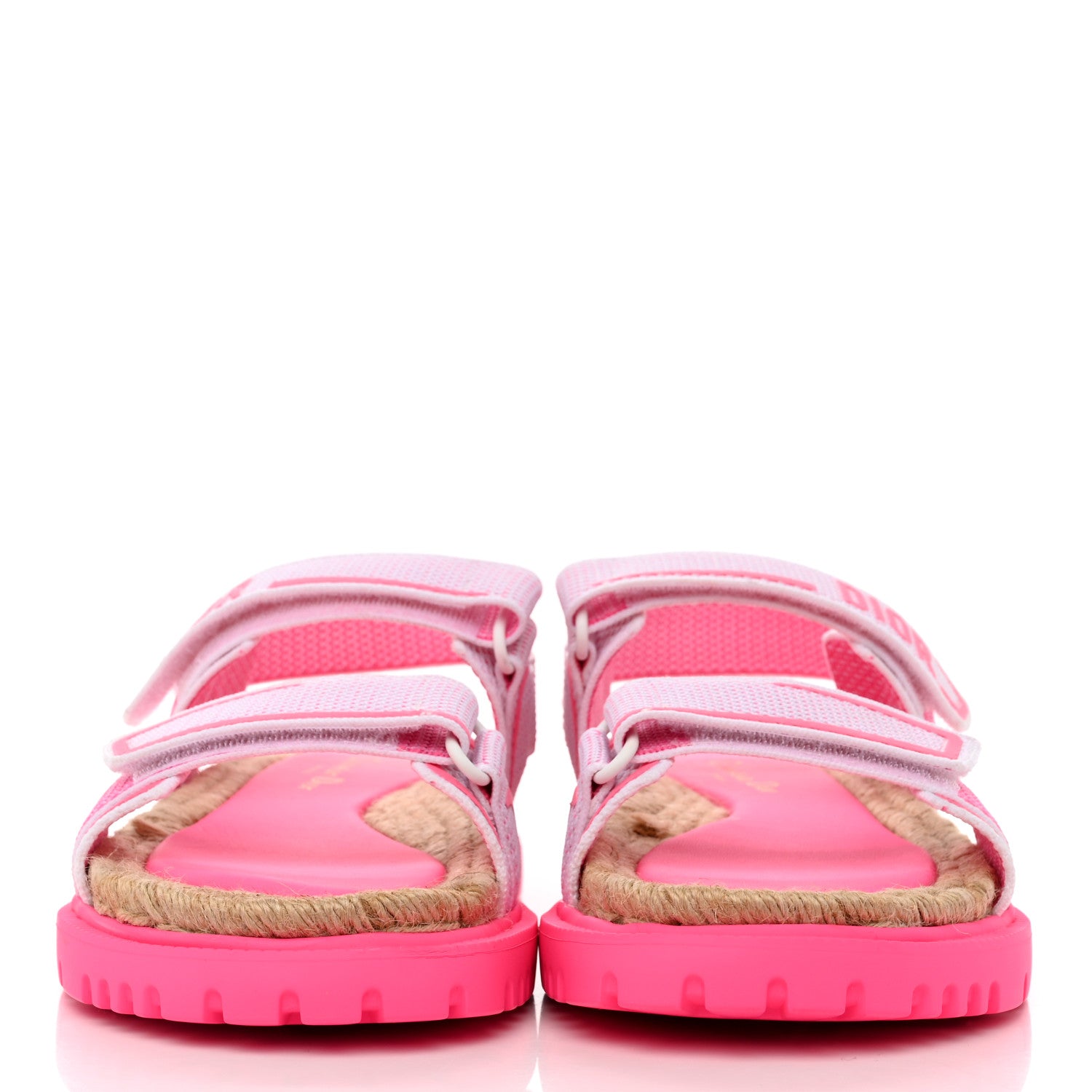 Christian Dior Technical Knit Jute Dioract 10mm Sandals 40.5 White Fuchsia 2 of 9