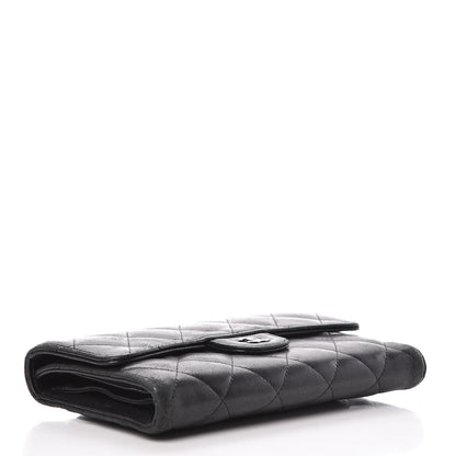 Chanel Lambskin Quilted Large Flap Wallet Black 4 of 20