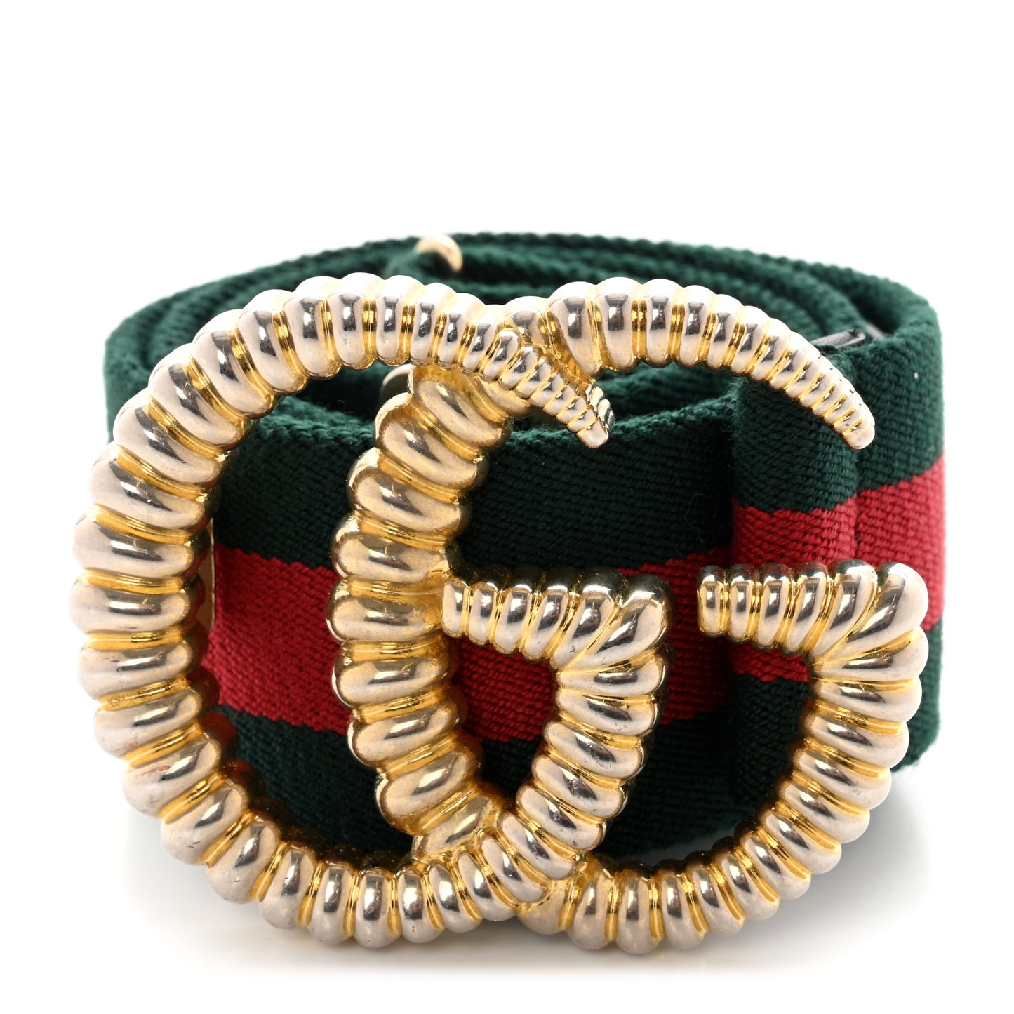 Canvas Torchon Double G Web Belt 85 34 Verde