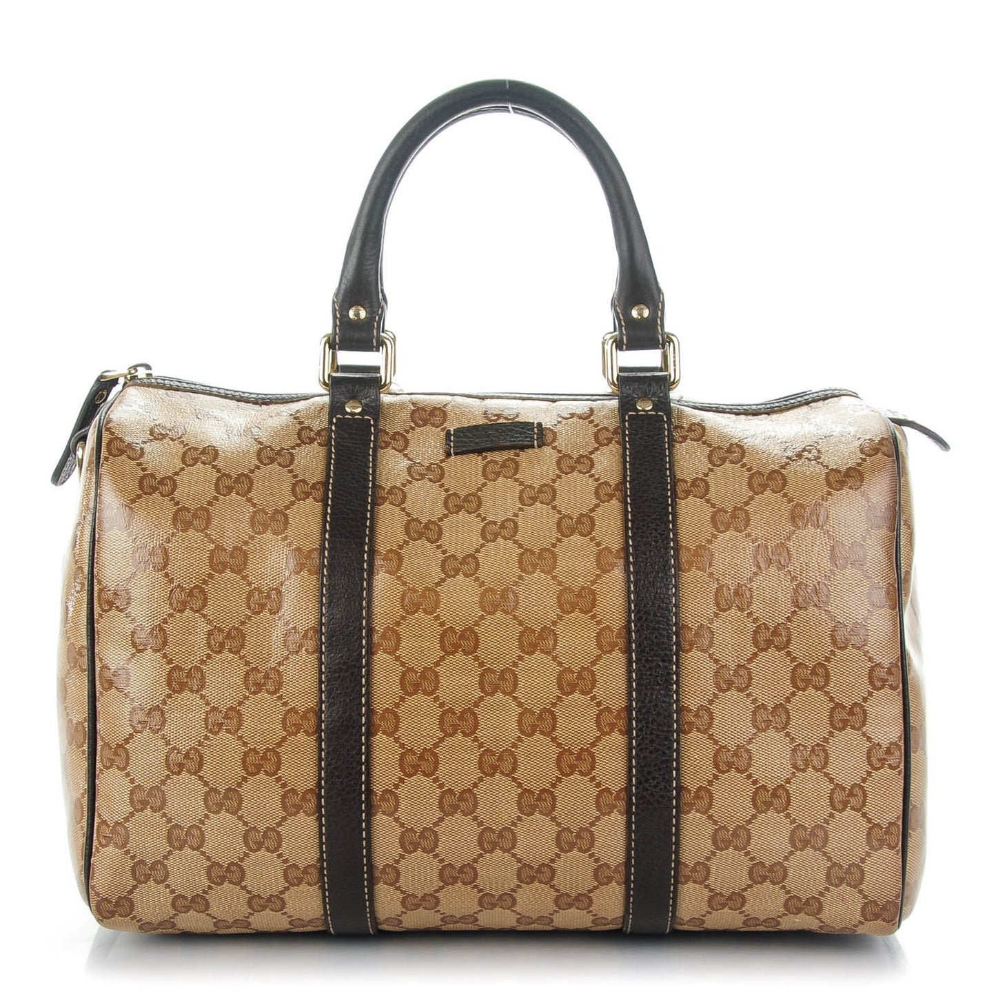 Crystal Monogram Medium Joy Boston Dark Brown