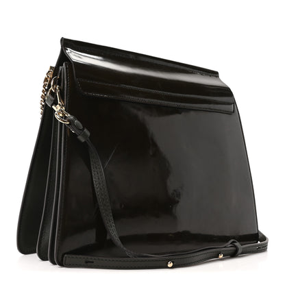 Chloe Patent Medium Faye Shoulder Bag Deep Forest 3 of 10