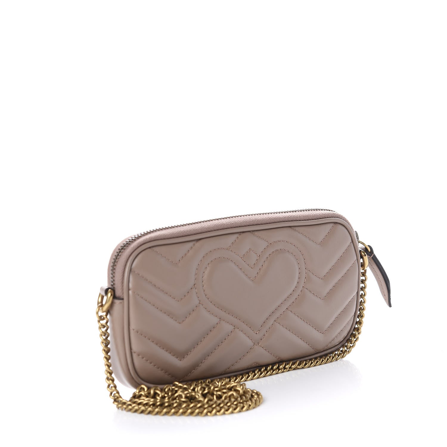 Gucci Calfskin Matelasse Mini GG Marmont Chain Crossbody Bag Porcelain Rose 2 of 9