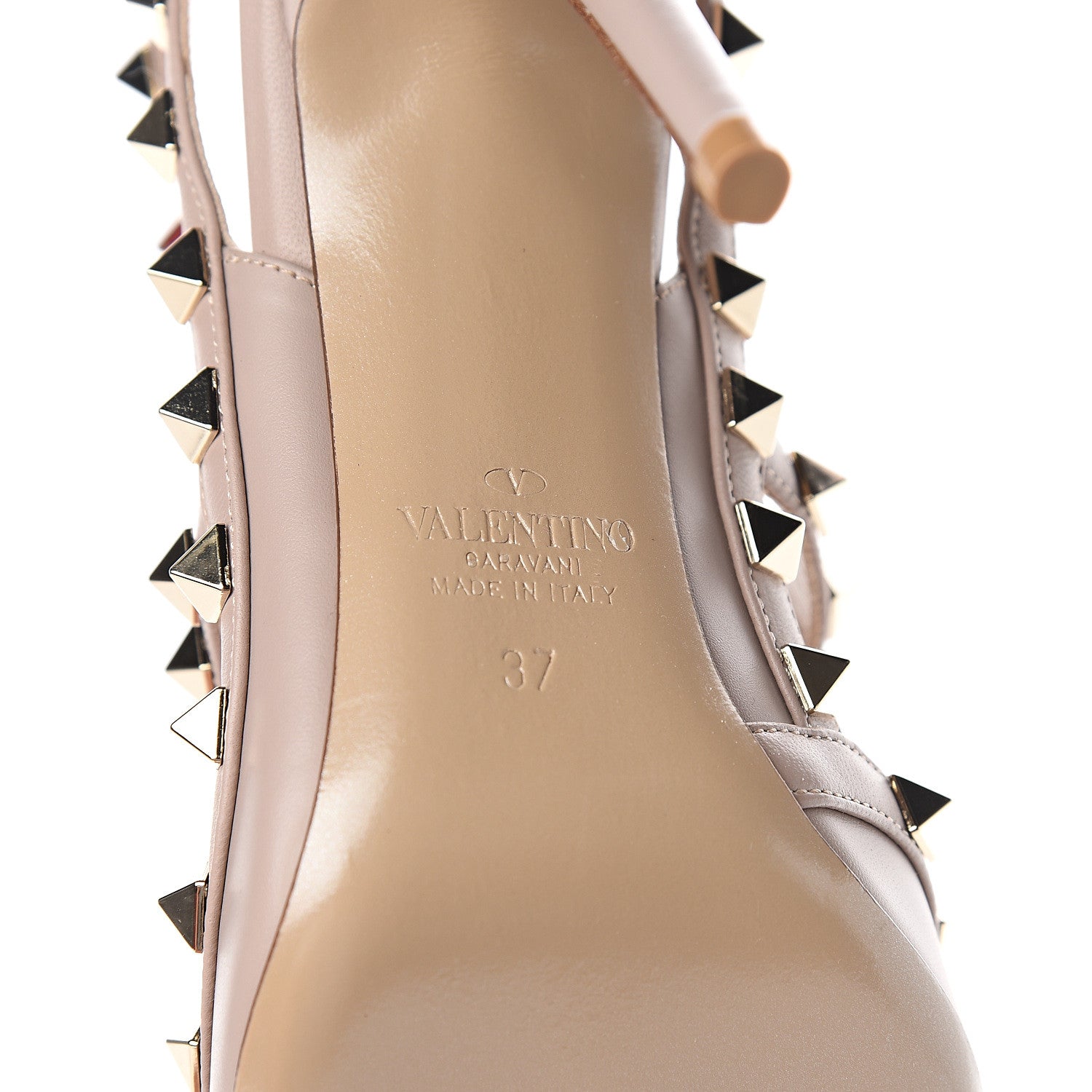 Valentino Garavani Nappa Rockstud Ankle Strap Pumps 37 Poudre 6 of 9