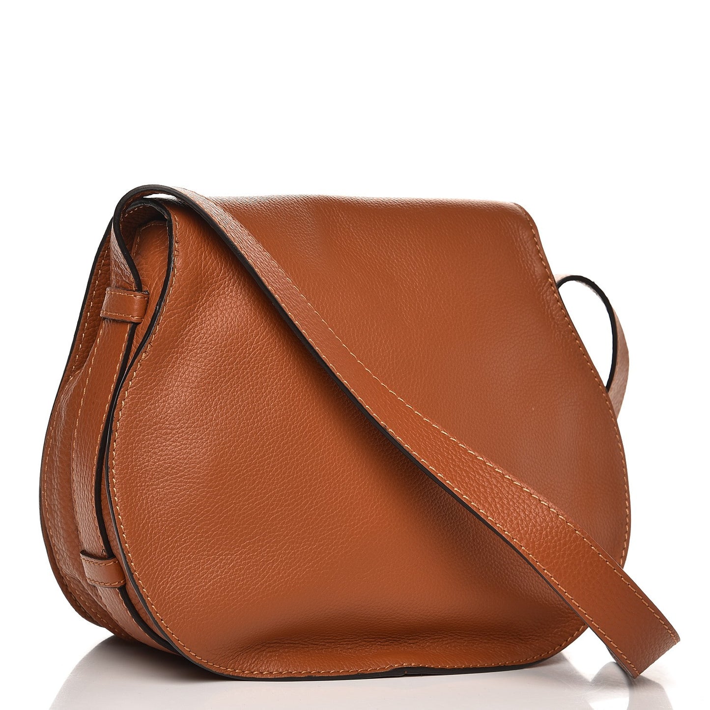Calfskin Medium Marcie Round Crossbody Bag Tan
