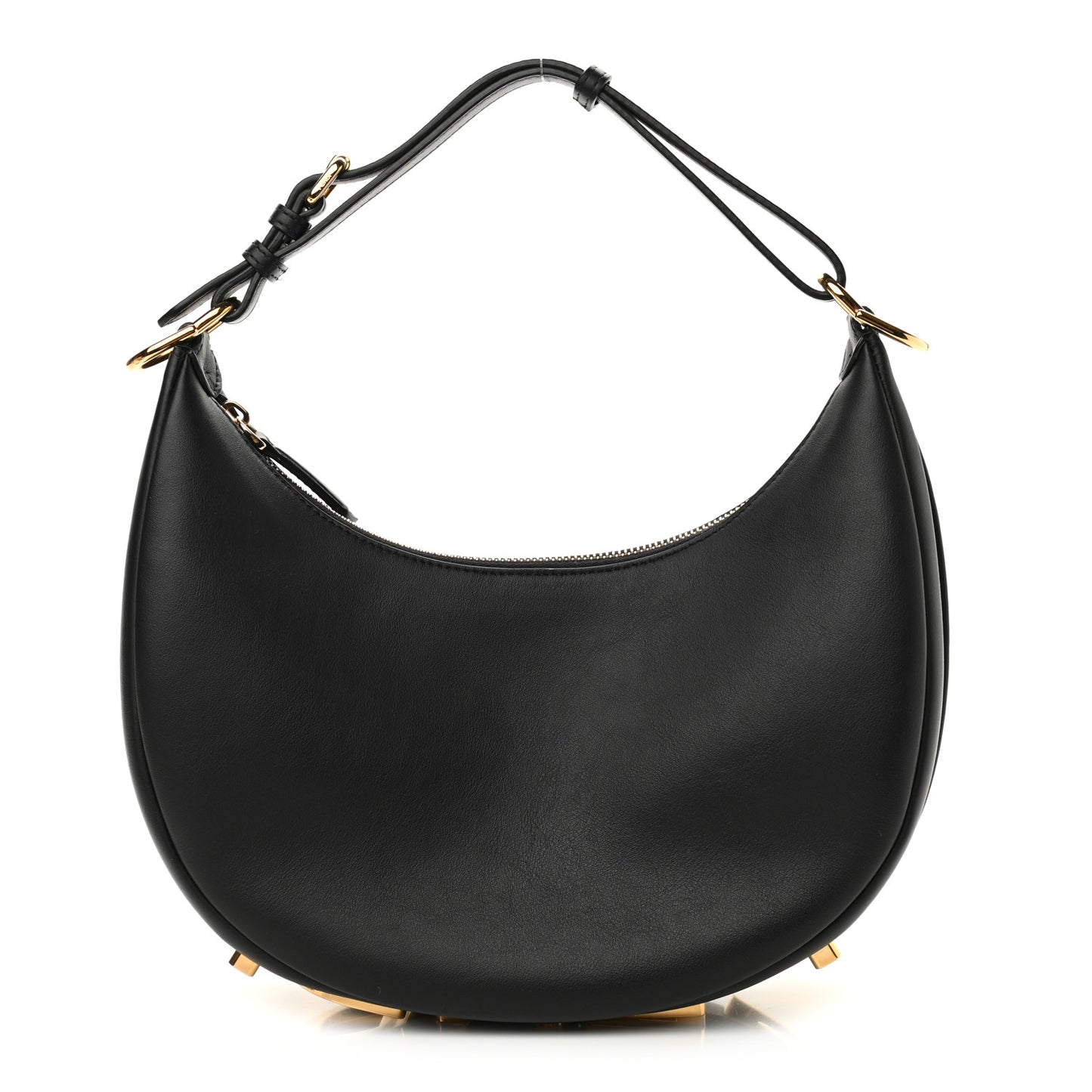 Vitello Grace Matte Small Fendigraphy Hobo Bag Black