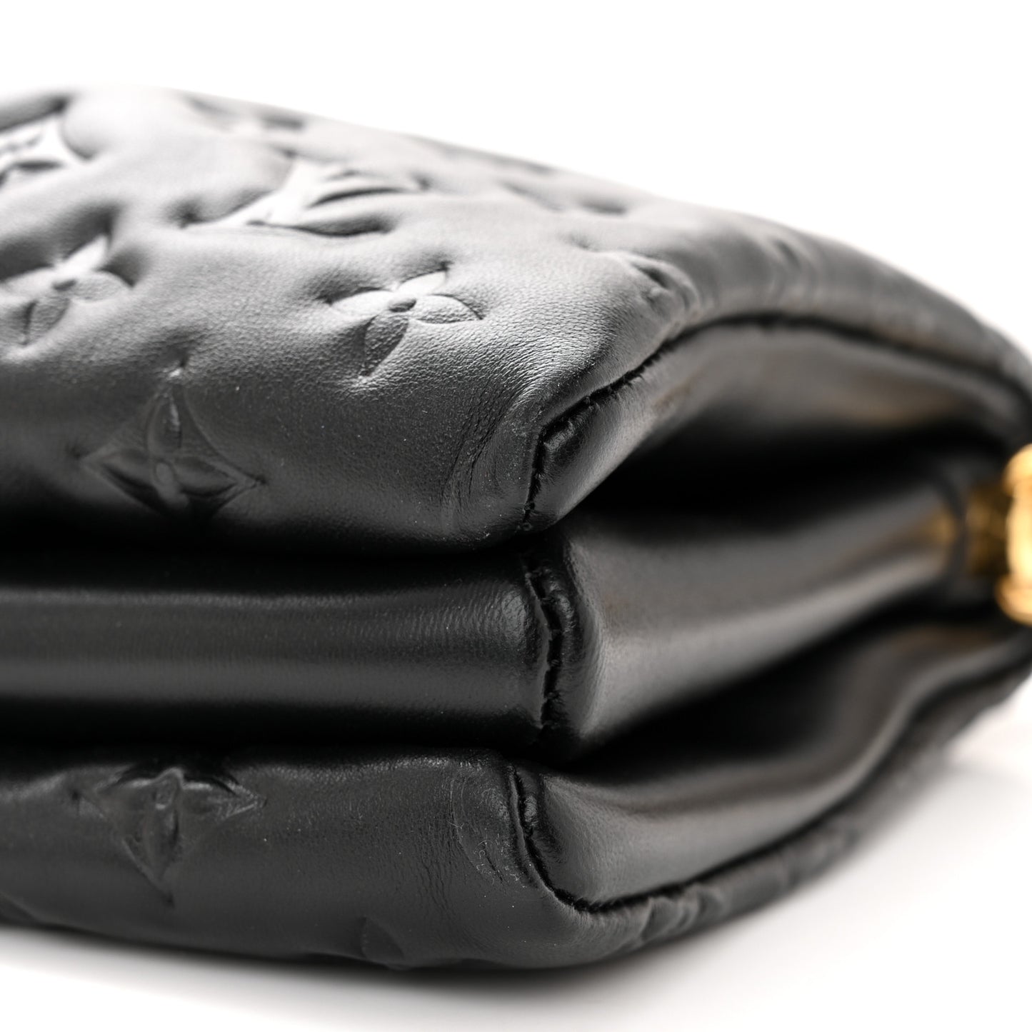 Lambskin Embossed Monogram Coussin PM Black