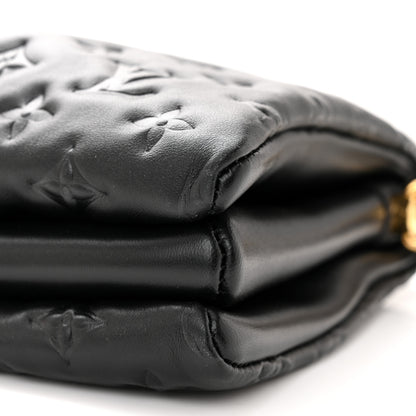 Louis Vuitton Lambskin Embossed Monogram Coussin PM Black 10 of 10