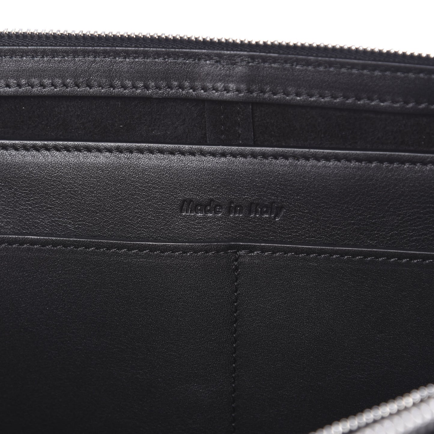Supple Natural Calfskin Tri-Fold Clutch Black