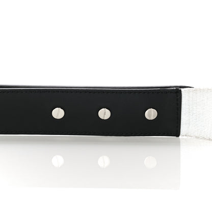 Fendi Canvas Calfskin FF 1974 Studded Strap You Black White 10 of 16