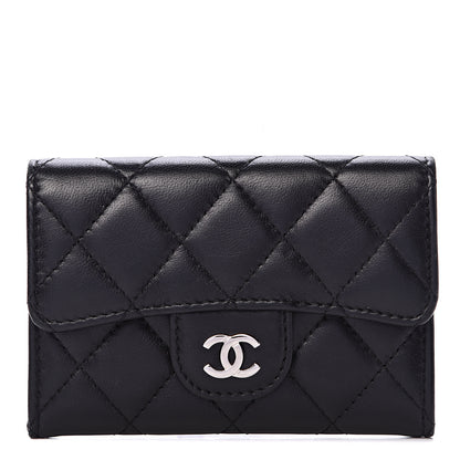 Chanel Lambskin Quilted Flap Card Holder Black 1 of 12
