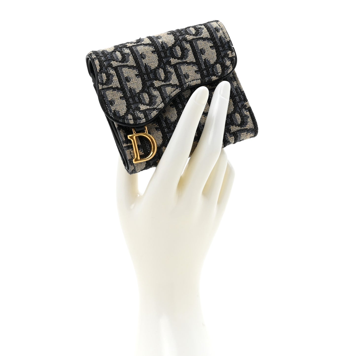 Oblique Saddle Lotus Wallet Blue