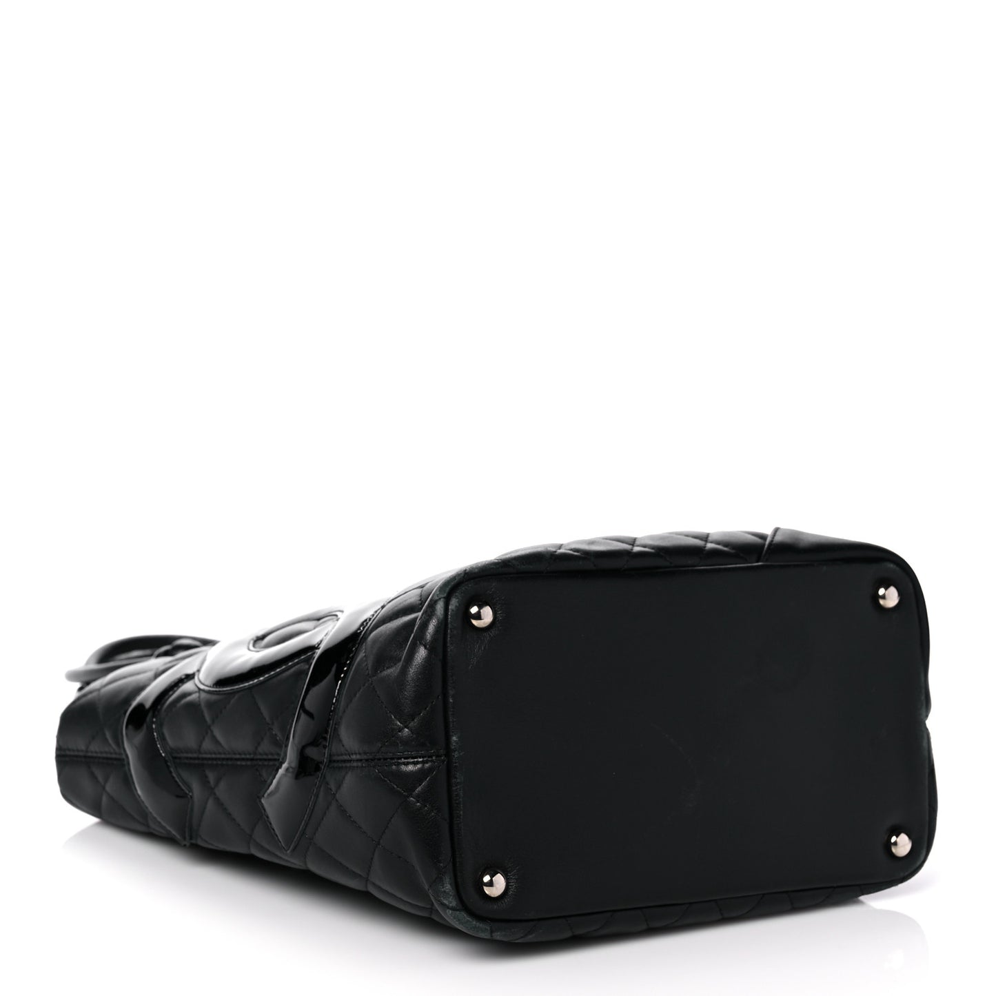 Calfskin Quilted Medium Cambon Tote Black