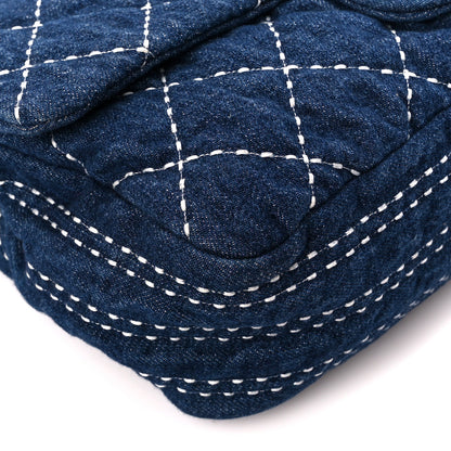 Chanel Denim Quilted Medium Denim Trip Single Flap Blue 10 of 11