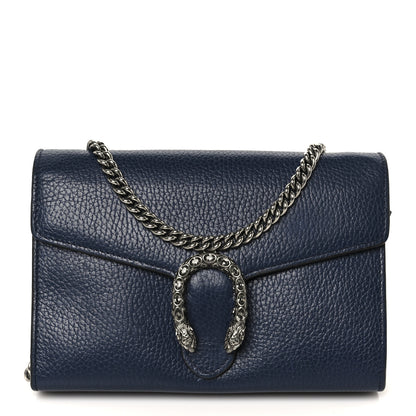 Gucci Dollar Calfskin Crystal Mini Dionysus Chain Wallet Blue Agata Black Diamond 1 of 10