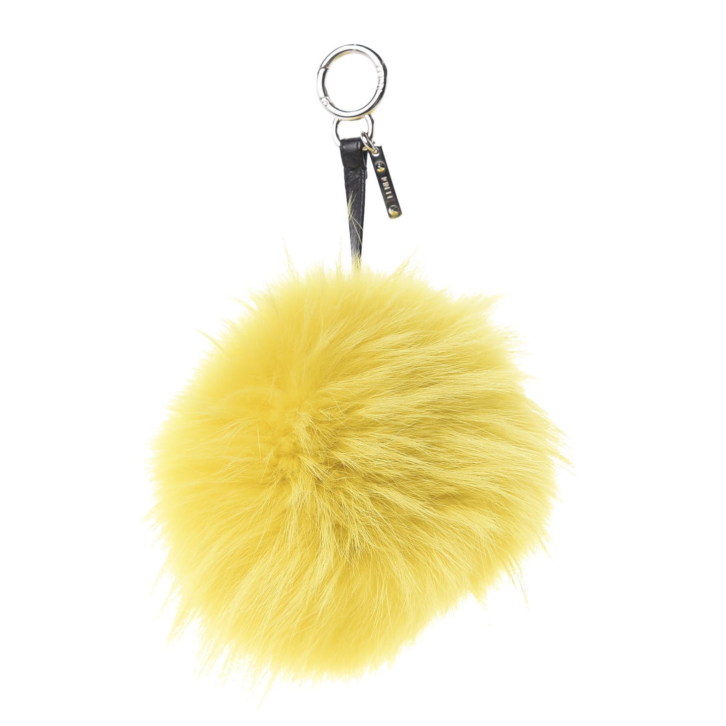 Fox Mink Rabbit Fur Vitello Dolce Flashy Monster Bag Bug Charm Giallo Fluo Multicolor