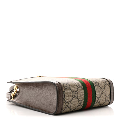 Gucci GG Supreme Monogram Textured Dollar Calfskin Web Super Mini Ophidia Mini Tote Bag Beige Ebony New Acero 4 of 11