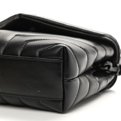 Saint Laurent Calfskin Y Quilted Monogram Toy Loulou Crossbody Bag Black 10 of 14