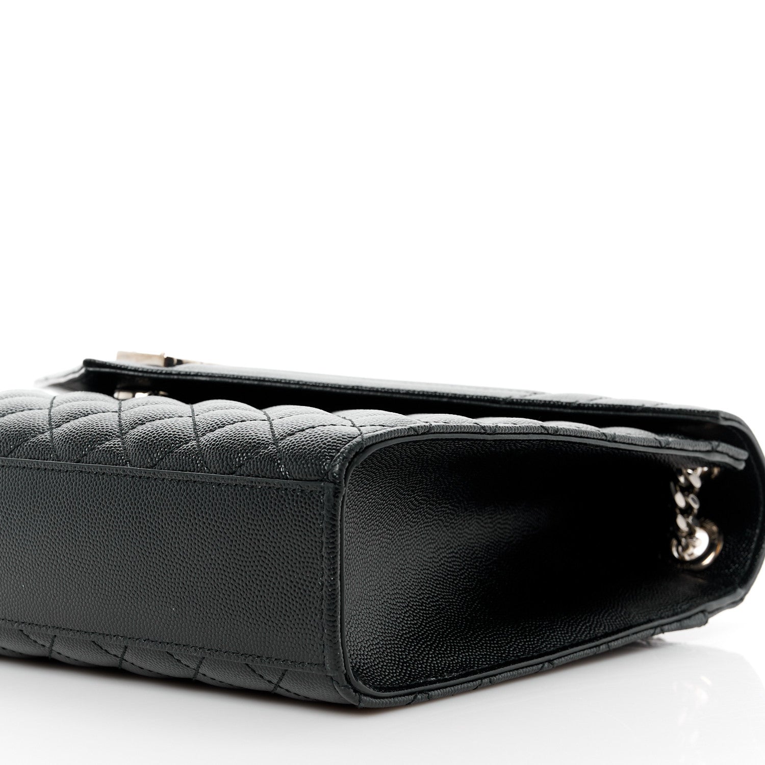 Saint Laurent Grain De Poudre Textured Mixed Matelasse Large Triquilt Monogram Satchel Black 11 of 11