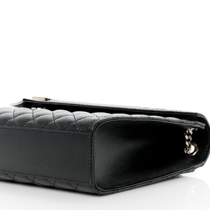 Saint Laurent Grain De Poudre Textured Mixed Matelasse Large Triquilt Monogram Satchel Black 11 of 11